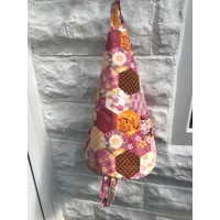 Pink Hexagon Cotton Peg Bag, Lined Storage Bag for Pegs, handmade in Yorkshire