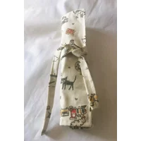 Cats on Holiday Pencil Roll, Back To School, handmade in Yorkshire
