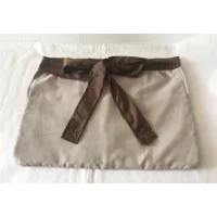 Brown Motorcycle Print Utility Apron: Patchwork Cotton, Tie Waist Pinny - Handmade