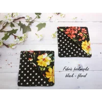 Fabric Bookmark, Black Floral, Black Butterfly