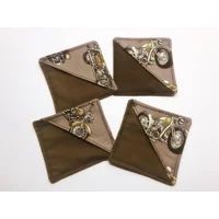 Motorcycle Corner Bookmark - Brown Fabric Biker Bookmark – Small Gift for Him