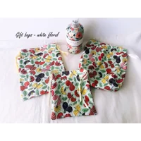 White Gift Bags, Lined Drawstring Reusable Fabric Bags, Eco-Friendly Cotton Bag, Handmade Yorkshire