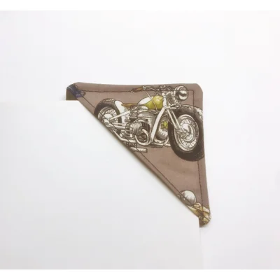 Motorcycle Corner Bookmark - Brown Fabric Biker Bookmark –..