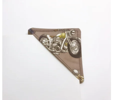 Motorcycle Corner Bookmark - Brown Fabric Biker Bookmark – Small Gift for Him