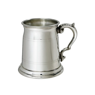 Double line Pewter Tankard with Georgi..