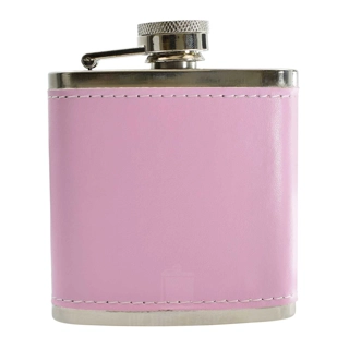 3oz PU Pink Leather Hip Flask