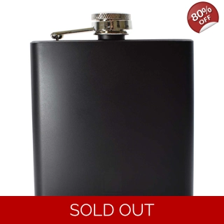 6oz Matt Black Hip Flask - Grade B