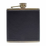 PU Leather 6oz Flask Black