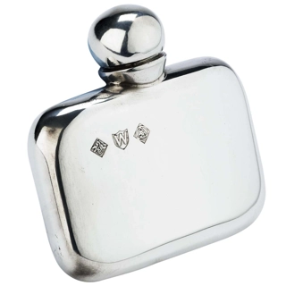 1oz Rectangular Pewter Hip Flask