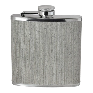 6oz Wood Hip Flask - Grey