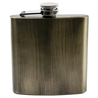 6oz Brushed Brown Hip Flask