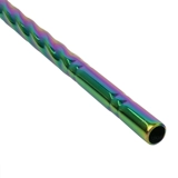 Steel - Bent Twisted Straw - Rainbow