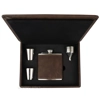 Hip Flask Gift Set - PU Leather - Dark Brown
