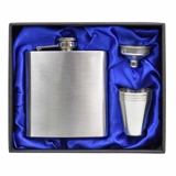 6oz Steel Hip Flask in Gift Box With C..