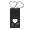 Acrylic Keyring - Rectangle with Hollow Heart