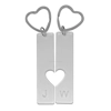 Acrylic Keyring - Rectangle with Hollow Heart