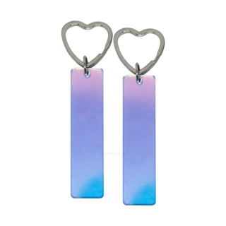 Acrylic Keyring - Rectangle - Rainbow