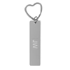 Acrylic Keyring - Rectangle - Silver Mirror