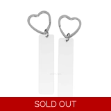 Acrylic Keyring - Rectangle - White
