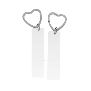 Acrylic Keyring - Rectangle - White