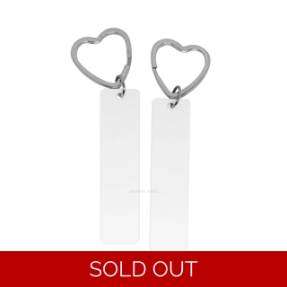Acrylic Keyring - Rectangle - White
