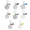 Acrylic Keyring Ten with Mix Colours Tassel-Round-Clear