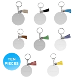 Acrylic Keyring Ten with Mix Colours T..