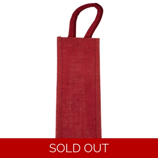Jute Bottle Bag - Red