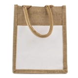 Jute With White Canvas Bag - Natural -..