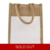 Jute With White Canvas Bag - Natural -..