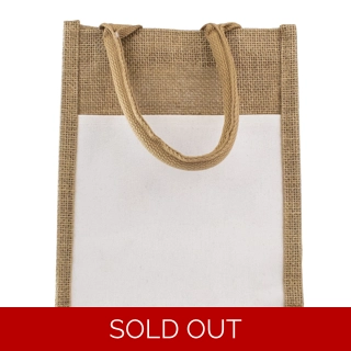 Jute With White Canvas Bag - Natural -..