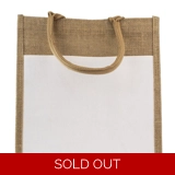 Jute With White Canvas Bag - Natural -..