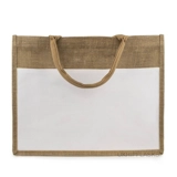 Jute With White Canvas Bag - Natural -..