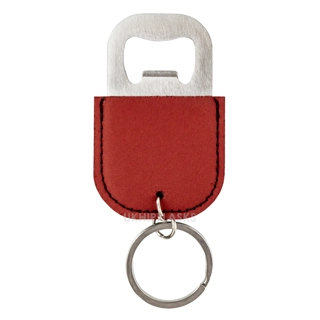 Keyring Bottle Opener with PU Cover - ..