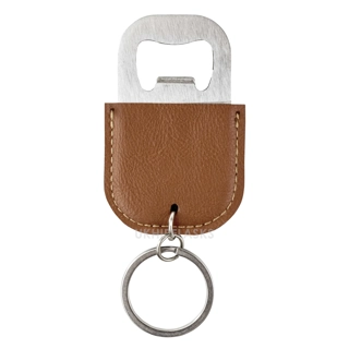 Keyring Bottle Opener with PU Cover - ..
