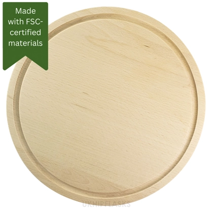 Beech Wood - Round - Large - Untreated Chopping Board