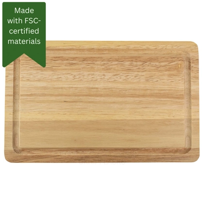 Hevea Chopping Board - Rectangular - Grooved - Small