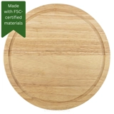 Hevea Wood Board - Round - Grooved - S..