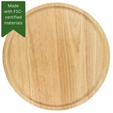 Hevea Wood Board Round - Grooved - Large