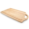 Hevea Wood Grooved Board with Handle - Large
