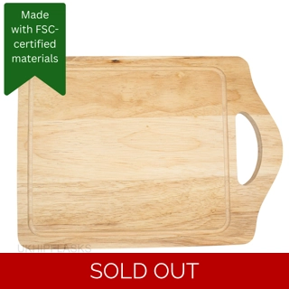 Hevea Wood Grooved Board with Handle -..