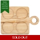 Hevea Wood Serving board with 4 Ho..