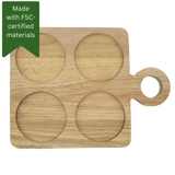 Hevea Wood Serving board with 4 Holes