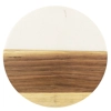 Marble and Acacia Coaster - White - Round