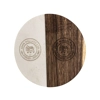 Marble and Acacia Coaster - White - Round