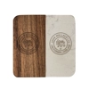 Marble and Acacia Coaster - White - Square