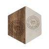 Marble and Acacia Coaster - White - Hexagon
