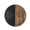 Marble and Acacia Coaster - Black - Round