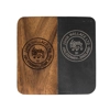 Marble and Acacia Coaster - Black - Square