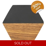 Marble and Acacia Coaster - Black - He..